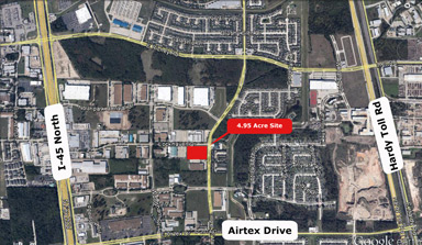 AVAILABLE FOR DEVELOPMENT: 4.95 Acre Site at Southwest Corner of Imperial Valley Drive and Lockhaven Drive, Houston, Texas